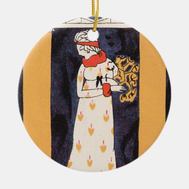 Wiener Werkstätte No. 887  Ceramic Tree Decoration (Front)