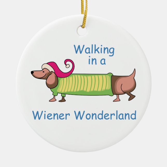 Wiener Wonderland Ceramic Tree Decoration (Front)