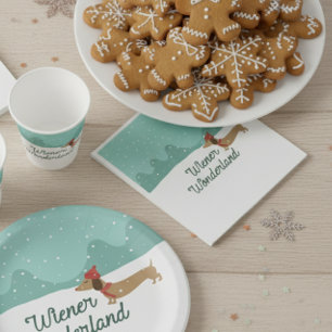 Wiener Wonderland Dachshund Christmas Doxie Napkin
