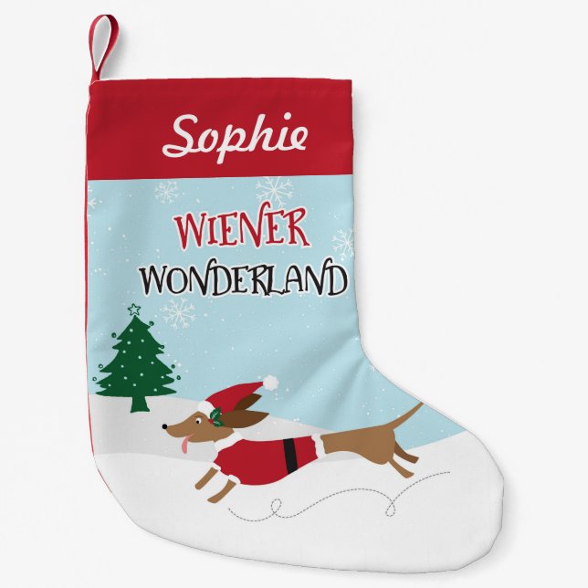 Wiener Wonderland Personalised Small Christmas Stocking (Front)
