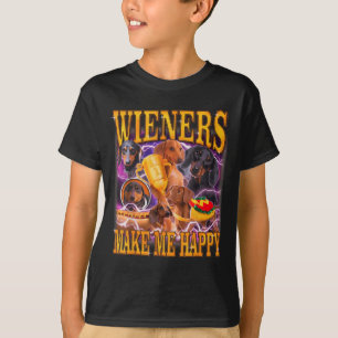 Wieners Make Me Happy Funny Dachshund Dog Lover T-Shirt