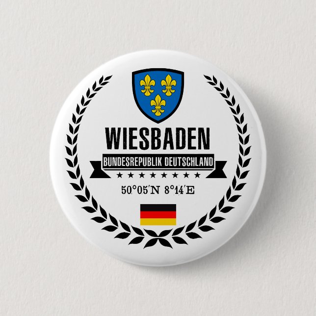 Wiesbaden 6 Cm Round Badge (Front)