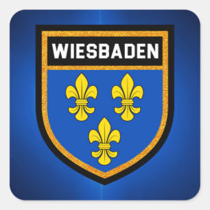 Wiesbaden Flag Square Sticker