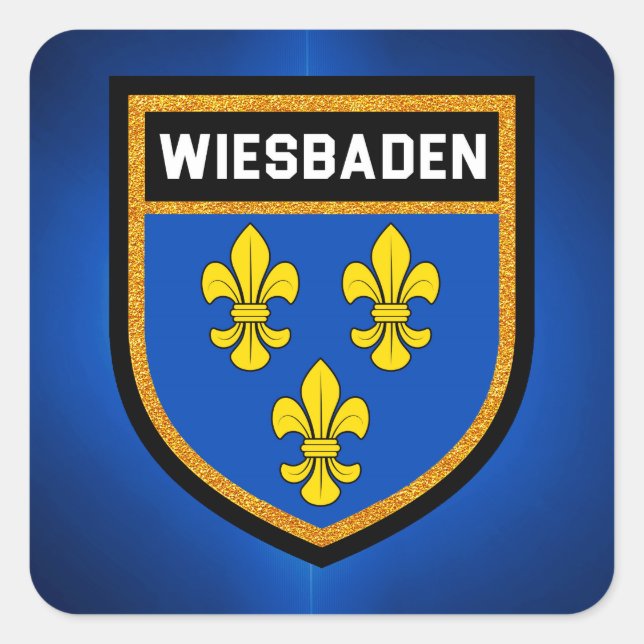 Wiesbaden Flag Square Sticker (Front)