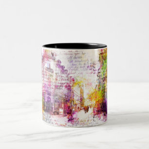 Wiesbaden, Germany. Modern Text Art Two-Tone Coffee Mug
