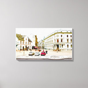 Wiesbaden, Marktplatz, Street view - Germany Canvas Print