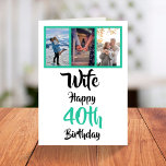 Wife 40th Birthday Modern Photo Collage Card<br><div class="desc">Put a smile on a face with this personalised 3 photo collage 40th birthday card for your wife. - Simply click to personalise this design 🔥 My promises - This design is unique and is designed with you in mind 🙏 Thank you for supporting my small business - If you...</div>
