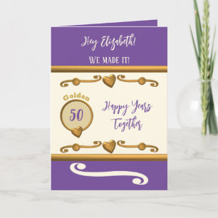 Wife 50th anniversary we made it purple card
