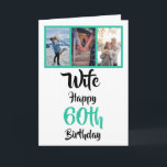 Wife 60th Birthday Modern Picture template<br><div class="desc">Put a smile on a face with this personalised 3 photo collage 60th birthday card for your wife. - Simply click to personalise this design 🔥 My promises - This design is unique and is designed with you in mind 🙏 Thank you for supporting my small business - If you...</div>