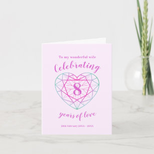 8th Anniversary  Cards Zazzle co uk 