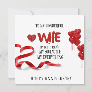 Wife anniversary card,anniversary card for wife