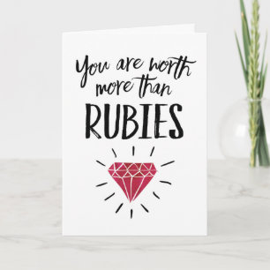 Wife Anniversary - You're worth more than Rubies Card