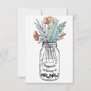 Wife Art Happiness Is Being A Mawmaw Thank You Card