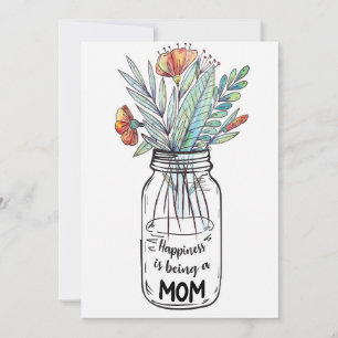 Wife Art Happiness Is Being A Mum Invitation