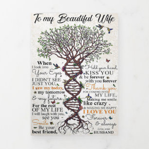 Wife Art To My Beautiful Wife Tri-Fold Holiday Card