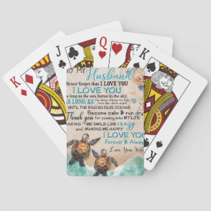 Wife Art To My Husband Turtle Playing Cards