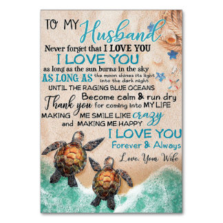 Wife Art To My Husband Turtle Table Number