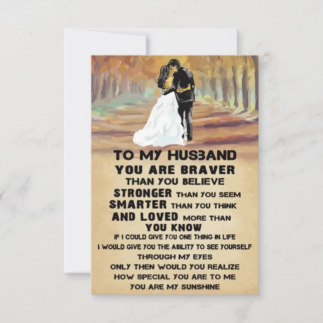 Wife Art To My Husband You Are Sunshine RSVP Card (Front)