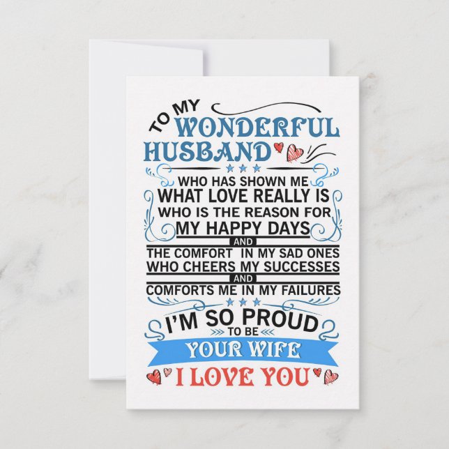Wife Art To My Wonderful Husband RSVP Card (Front)