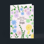 Wife Birthday Card<br><div class="desc">Pretty birthday card for Wife that is customizable with your personalized message and/or name.</div>