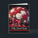 Wife Birthday Card<br><div class="desc">Birthday card is shown with a pretty floral bouquet print. 
Card has a special message inside for your special wife.
Customize this card or buy as is.




Licensed Image</div>