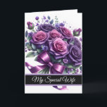 Wife Birthday Card<br><div class="desc">Birthday card is shown with a pretty floral bouquet print. 
Card has a special message inside for your special wife.
Customize this card or buy as is.




Licensed Image</div>