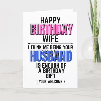 Wife birthday card funny homour
