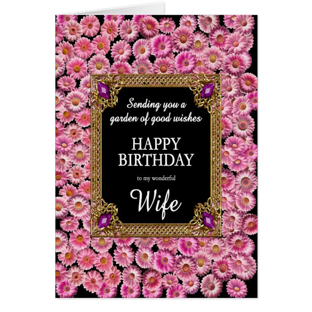 Wife Birthday Pink Daisies (Front)