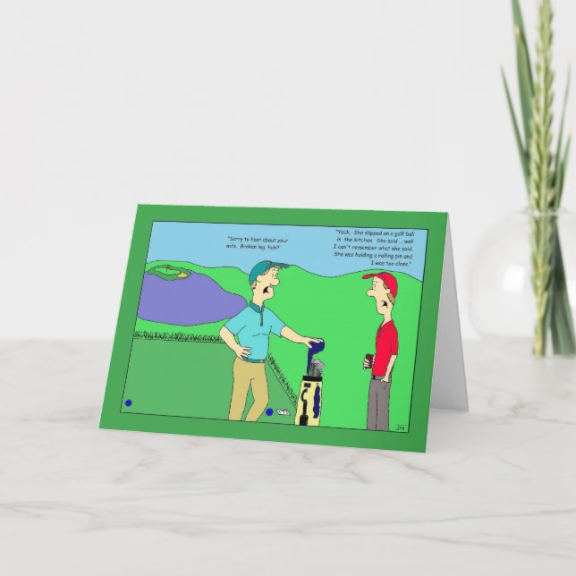 Wife Broken Leg Golf Birthday Card (Front)