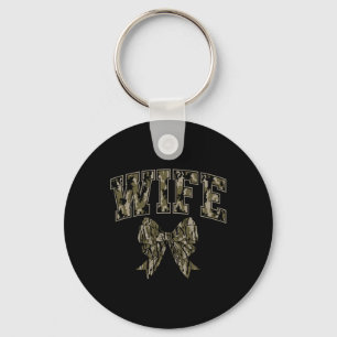 Wife Camo Coquette Bow Camouflage Hunting Woman Du Key Ring