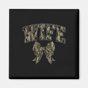 Wife Camo Coquette Bow Camouflage Hunting Woman Du Magnet