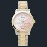 Wife Coral Wedding Anniversary Watch<br><div class="desc">Gorgeous Pearl effect personalised Wife Coral Wedding Anniversary Watch gift.</div>