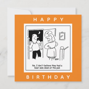 Wife Doesn't Believe Pub Had a Beer Sale Cartoon Card