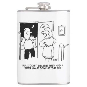 Wife Doesn't Believe Pub had a "Sale". Pub Lover Hip Flask