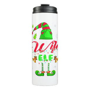 Wife Elf Christmas Trees Lights Elf Costume Matchi Thermal Tumbler