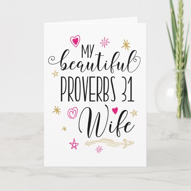 Wife Encouragement, Religious - Proverbs 31 Wife Card (Front)