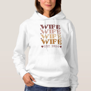 Wife Est. 2024 Married Couple Matching Honeymoon Hoodie