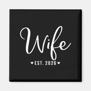 Wife est 2026 just married couple wedding honeymoo magnet