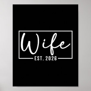 Wife est 2026 just married couple wedding honeymoo poster