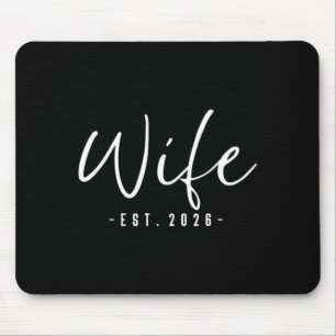 Wife Est 2026 Married Honeymoon Wedding Couples Mouse Mat