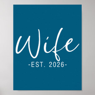 Wife est 2026 married honeymoon wedding couples poster