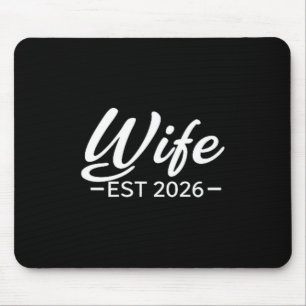 Wife Est 2026 Shirt Just Married Honeymoon Wedding Mouse Mat