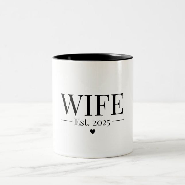 Wife Established 2025 Two-Tone Coffee Mug (Center)