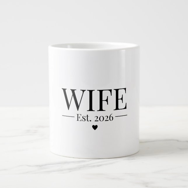 Wife Established 2026 Large Coffee Mug (Front)