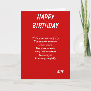 Wife fortieth birthday cards