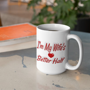 Wife funny quote red text large coffee mug