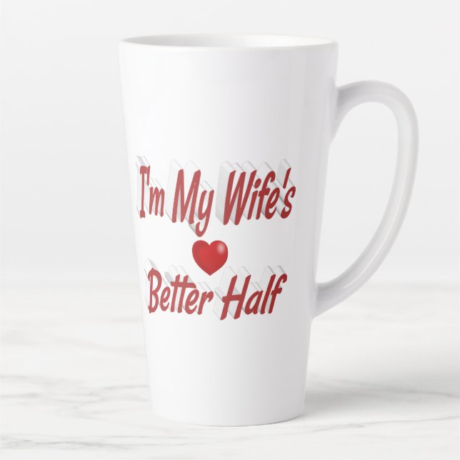 Wife funny quote red text latte mug (Right)
