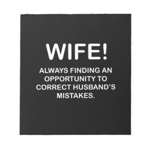Wife Funny Typography Wife  Notepad