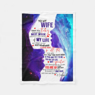 Wife Gift   Letter To My Wife Love From Husband Fleece Blanket