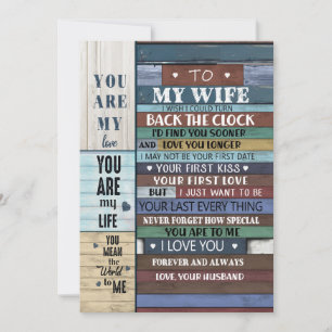 Wife Gift   Letter To My Wife Love From Husband Holiday Card